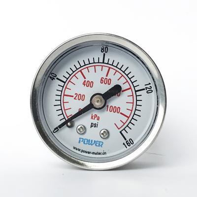 China 40mm Dial Height Quick Fit Silicone Pressure Connector 1.5inch/40mm Oil Filled Gauge 160psi 1100kpa Double Scale for sale