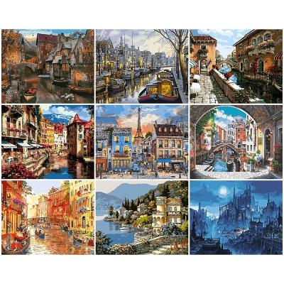 China CLASSIC Custom Hot Sale Landscape Creative Home Decor Diy Paint By Numbers For Adult And Kids for sale