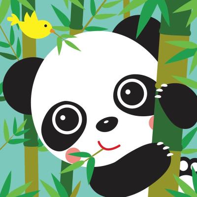 China Modern Cute Baby Panda Model 20*20cm With Frame Child DIY Animal Oil Painting Painting By Number Kits For Kids for sale