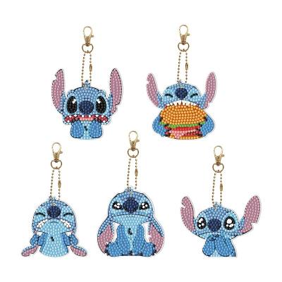 China 5pcs/set Bag Shape Cartoon Flower Key Chain Animal Creative Pendant DIY Diamond Painting Handmade Ornament for sale