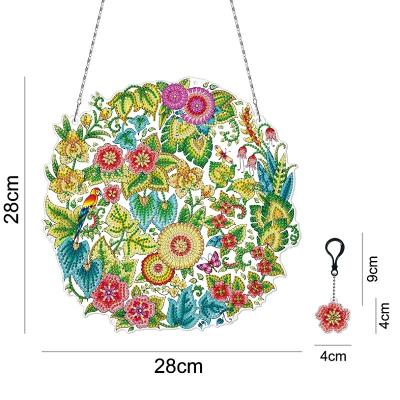 China Eco-friendly Diy Diamond Painting Flower Garland For Room Decor With Key Chain YH17 for sale