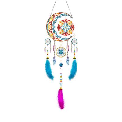 China New Classical/Postmodern Creative Animal Shaped Wind Chime Wall Hanging Opens Arts Diamond Painting Pendant DIY Dream Catcher for sale