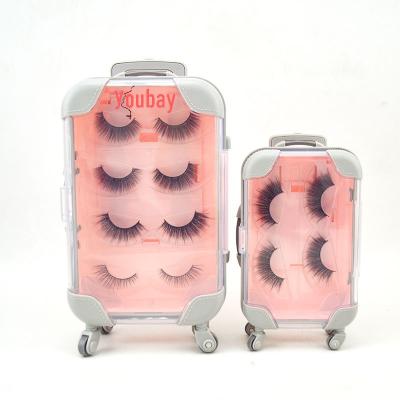 China 2021 Luxury Lightweight New Hot Selling Popular Cute Fake Luggage Vegan Suitcase Mink Whips Eyelash Lip Gloss Containers Tube Packaging Box for sale