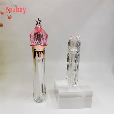 China Luxury unique diamonds design clear lip gloss tube low moq lip gloss magic wands fairy magic tube containers for sale