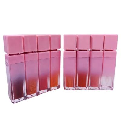 China Luxury free products sample empty luxury pink square tube container lip gloss lip gloss custom logo for sale