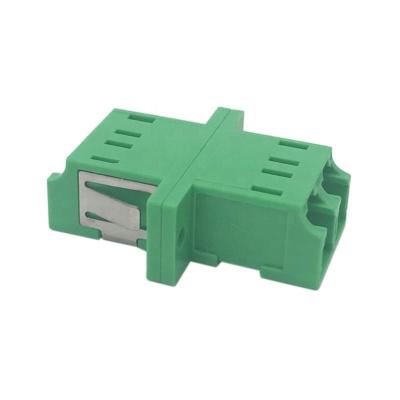 China Green Test Equipment Ftth Networking Low Cost LC Duplex Singlemode Fiber Optic Adapter With Clamp for sale