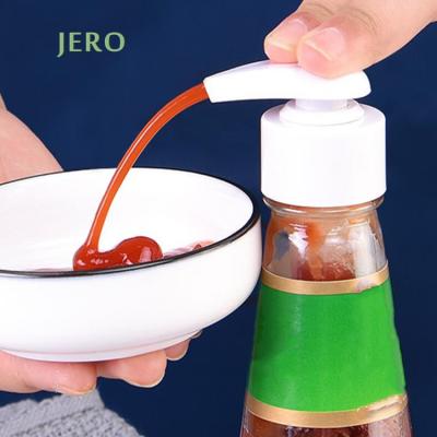 China Non Spill Syrup Bottle Spout Pressure Oil Sprayer Household Oyster Sauce Dispenser Plastic Pump Push Type Tools Break On Fit Lotion Pumps for sale