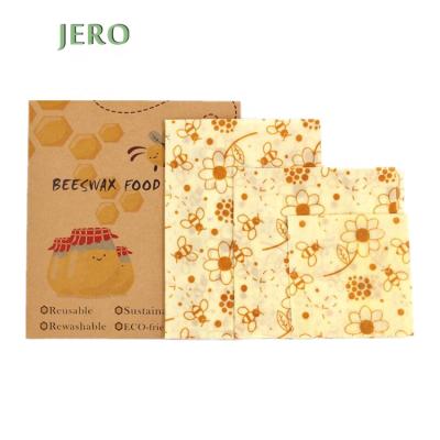 China 3pcs/set Eco Friendly Washable Reusable Biodegradable Wraps No Synthetic Wax or Chemicals Beeswax, Sustainable Reusable Beeswax Food Wraps for sale