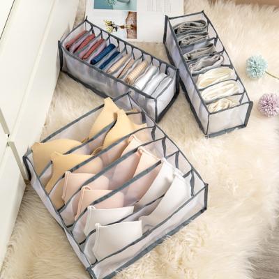 China Modern Dorm Closet Organizer for Home Socks Separate Foldable Underwear Storage Box 7 Grids Bra Organizer Drawer Organizer for sale