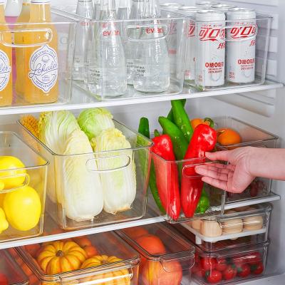 China Transparent Large Fruit and Vegetable Basket Storage Kitchen Storage Box Food Refrigerator Transparent Frozen Coke Portable Box for sale