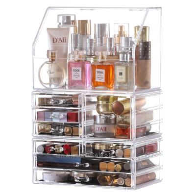 China Transparent Acrylic Cosmetic Storage Box Stored Desktop Plastic Storage Lipstick for sale