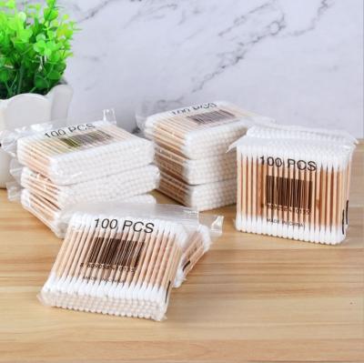 China 100PCS Sustainable Double Cotton Swabs Makeup Remover Disposable Clean Cotton Bagped Cotton for sale