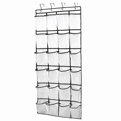 China 24 Grid Fabric Door Hook Organizer Minimalist Non-woven Rack Shoes Organizer Space Saving for sale