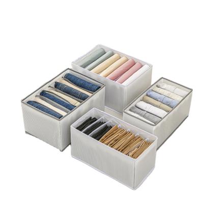 China Minimalist Storage Box Mesh Separation Sorting Box Foldable Mesh Clothing Jeans Storage Box Drawer Sundries for sale