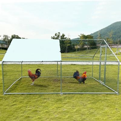 China Easily Install Hot Sale In Stock Peaked Chicken Cage Houses 4m x 3m Chicken Cage Large Animal Cages for sale