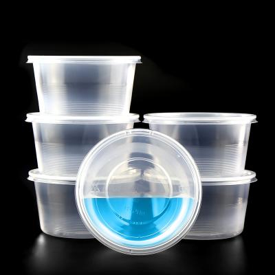 China 500ml Edible Grade Microwavable Transparent Microwavable To Go PP Plastic Disposable Soup Bowls With Lids for sale