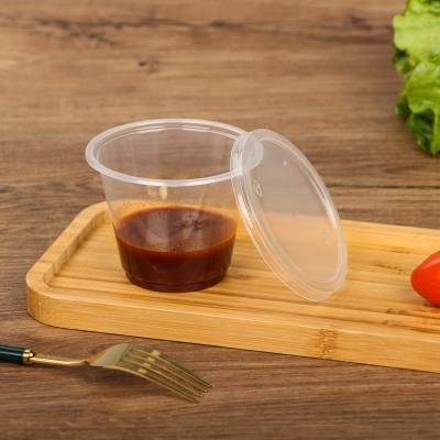 China 9oz Microwave Food Grade Microwavable Leak Proof PP Sauce Cup Disposable Plastic Soup Bowl With Lid Resistant for sale