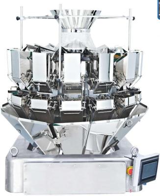 Chine high precision automatic 10 heads 14heads advanced multihead weigher for weighing candy jelly nuts à vendre