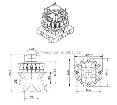 中国 Kenwei automatic mini 16 head multihead weigher 販売のため