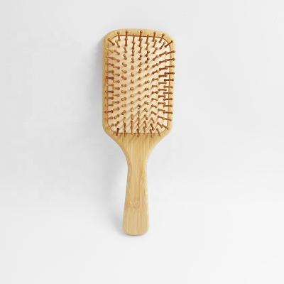 China Professional Salon Tools 100% Bamboo Hair Brush With Paddle Paddle Detangle Hair Brush Scalp Massager Eco-Friendly Natural Wooden Hair Comb Brushes for sale