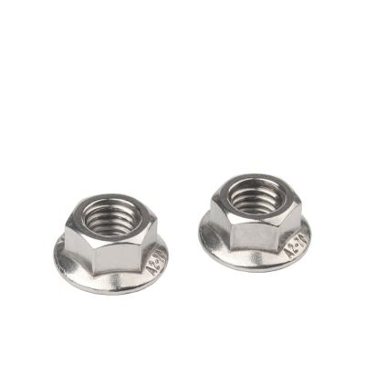 China Fastener DIN6923 SS201 A2-70, A4-80 M6 M7 M8 M10 Large Hex Flange Stainless Heavy Industry Nut With Serrated for sale