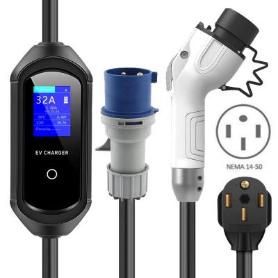 China Electric Car Charging Level 2 Emergency 32A Electric Vehicle Car Charger 7KW EV Point Type - 2 Portable GBT EV Charger For VW ID4 ID6 Accessories for sale