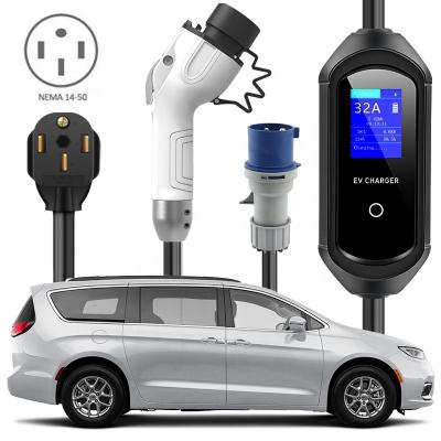 China Electric Car Charging Electric Vehicle EV Car Charger Level 2 NEMA SAE J1772 7KW 32A Portable EV Charger 1450 For Chrysler Pacifica 2021 2022 for sale