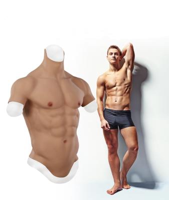 China Anti Abdominal Muscle Comfortable Artificial Silicone Fake Man Realistic Muscle Chest Muscle For Crossdresser Cosplayer Transgender Macho Shemale for sale