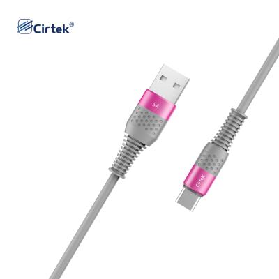 China Cirtek china factory price1m 5A silicon usb cable wire charging types high speed charge to usb c charger custom usb c data cable fast for sale