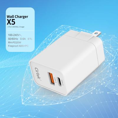 China Cirtek 3A 20W Multi-Purpose Fireproof ABS Wall Charger USB Wall Charger Safe Free Shipping Dual Port With Fast Charging for sale