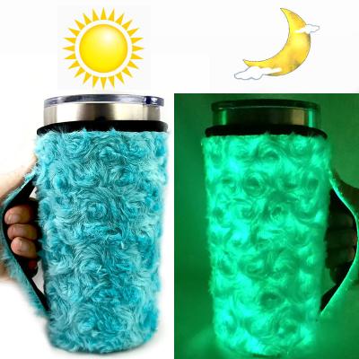 China Waterproof shiny glow in the dark box cooler 30OZ neoprene. /20OZ tumbler cup holder for sale