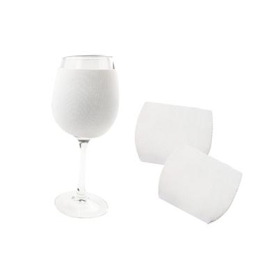 China White Sleeve Wine Glass Drink Holder / Eco - Friendly White Color Neoprene Wine Glass Cover for sale