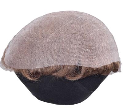 China Thin PU Icon Hair System Super Thin Welded Lace Wig 60% 70% 80% Mono Low Density Net Running Hairpiece for sale