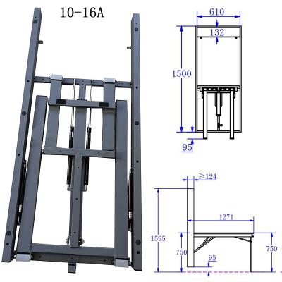 China 610*1200*730mm Modern Folding Table Furniture Frames Transformer Convertible Wall Mounted Dining Mechanism for sale