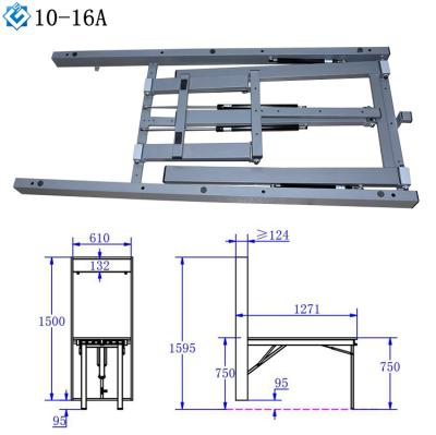 China GS10-16A modern furniture transformer fittings convertible folding table in wall metal frame mechanism for sale