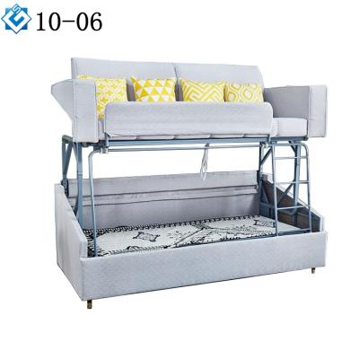 China Furniture Mechanism Double Platform Bed Converted Sofa Bunk Sleeper Bed Folding Adjustable Frame for sale