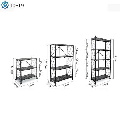 China Kitchen Pantry Laundry Bathroom Cart White Black White 3/4/5 Tier Movable Movable Steel Rack Shelf Shelves Organizer With Lockable Wheels for sale