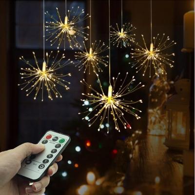 China Modern LED Starburst String Christmas Firework Fairy Lights Garland Wedding Indoor Outdoor Decoration Ligth Solar Solar Powered for sale