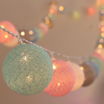 China Modern 20 LED Cotton Ball Garland String Lights Christmas Fairy Lighting Strings for Xmas Outdoor Party Wedding Holiday Home Decoration for sale