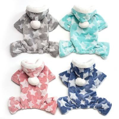 China Viable Autumn Winter Pet Dog Pajamas Overalls For Small Dogs Puppy Cat Clothes Pets Clothing Shih Tzu Yorkshire Pullovers Soft Fleece for sale