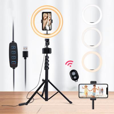 China New Arrival PORTABLE 10 Inch Ring Fill Light Mobile Camera Phone Led Ring Selfie Ring Light With Bracket for sale