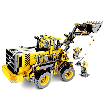 China Construction Toy SenBao Plastic Engineering Building Blocks Bulldozer Roller Toys Bulldozer Technic Loader Model For Children for sale