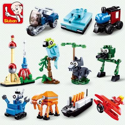 China 2020 New ABS Toys Train Motorcycle Boy Charm Insert Baby Animal Building Toy Blocks Sets For Kids Gifts Wholesale for sale