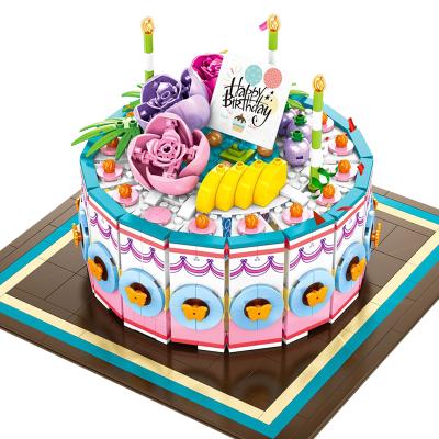 China Building Toy Wedding Birthday Cake, 2 in 1 Plastic Building Block, Education Building Block Gathering Toys for sale