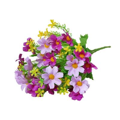 China Style: Simple Modern European Pastoral Artificial Plastic Chrysanthemum Outdoor Plastic Wild Silk Flower Decoration Daisy Landscape Garden Landscaping for sale