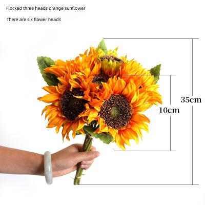 China Style: Amazon Sunflower Bouquet Artificial Flowers Pastoral Cheap Suitable For Hot Selling Pink Purple Family Wedding Decoration Accessories for sale