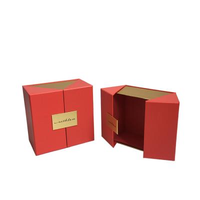 China Eco Friendly Recycled Materials Luxury Custom Cardboard Flower Gift Box With Open Double Door for sale