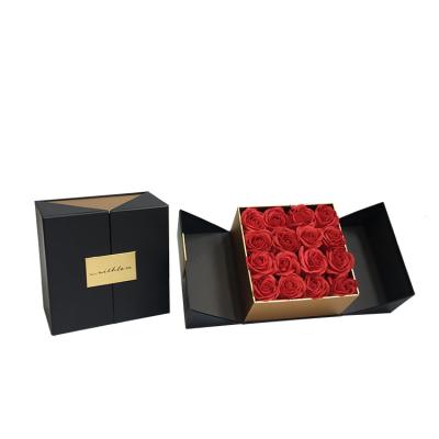 China Recycled Materials Cardboard Luxury Custom Flower Gift Box With Open Double Door For Mothers Day for sale