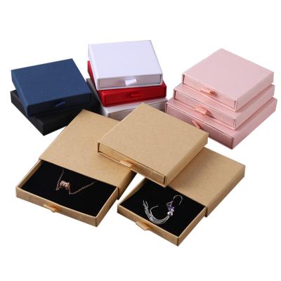 China Modern Elegant Jewelery Boxes Jewelery Box Paper 1.7cm 2cm Paperboard Cardboard Packaging Wedding Ring Necklace Gift Crate Boxes Custom Logo Printed for sale