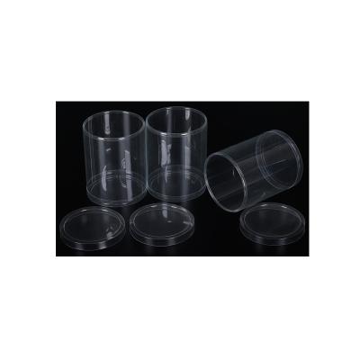 China Recyclable Custom Clear Clear Plastic Plastic Cookie Recyclable Drum Cylinder Drum Cylinder Wedding Food Round PVC Cup With Lid for sale